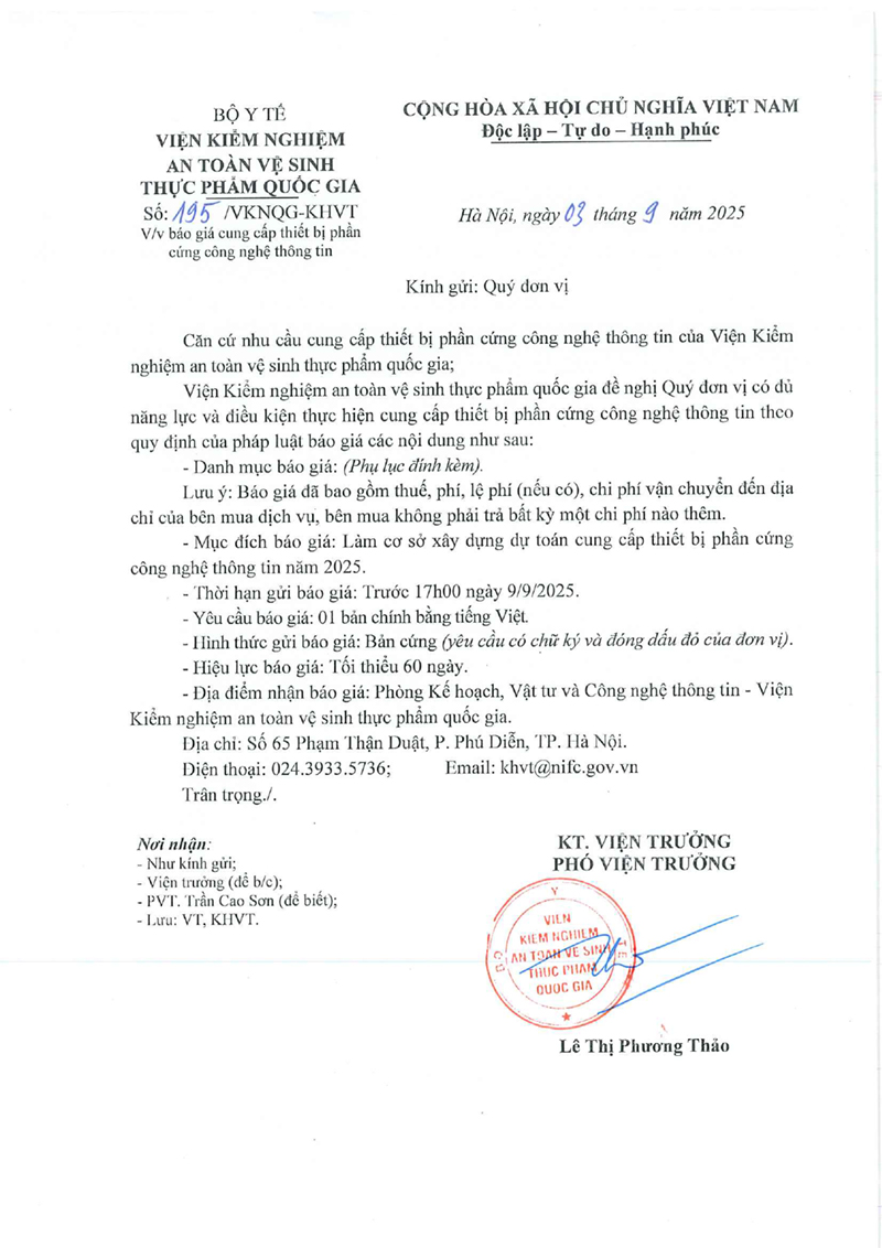 Công văn xin báo giá-1